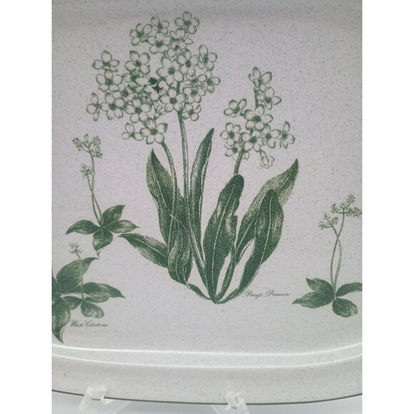 Vtg Noritake Botanical Mountain Flowers Oval Serving Platter Speckled 8343 - Picture 3 of 8